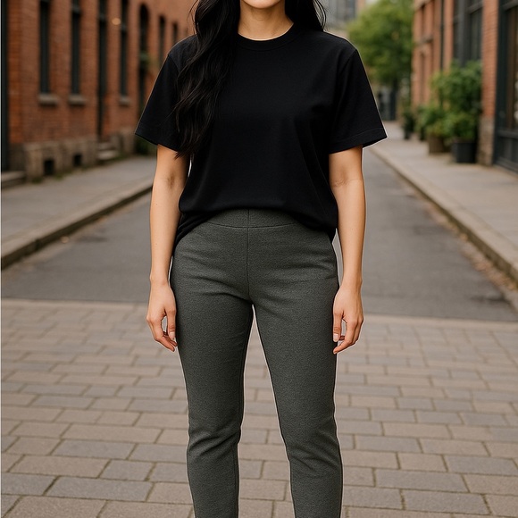 Tahari Black and Gray Leggings - Picture 1 of 7